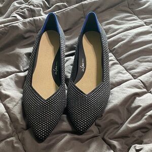 Rothy's Black and Blue Patterned heels
